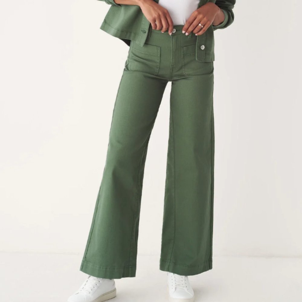 Frank and Oak Nina High Rise pant in green